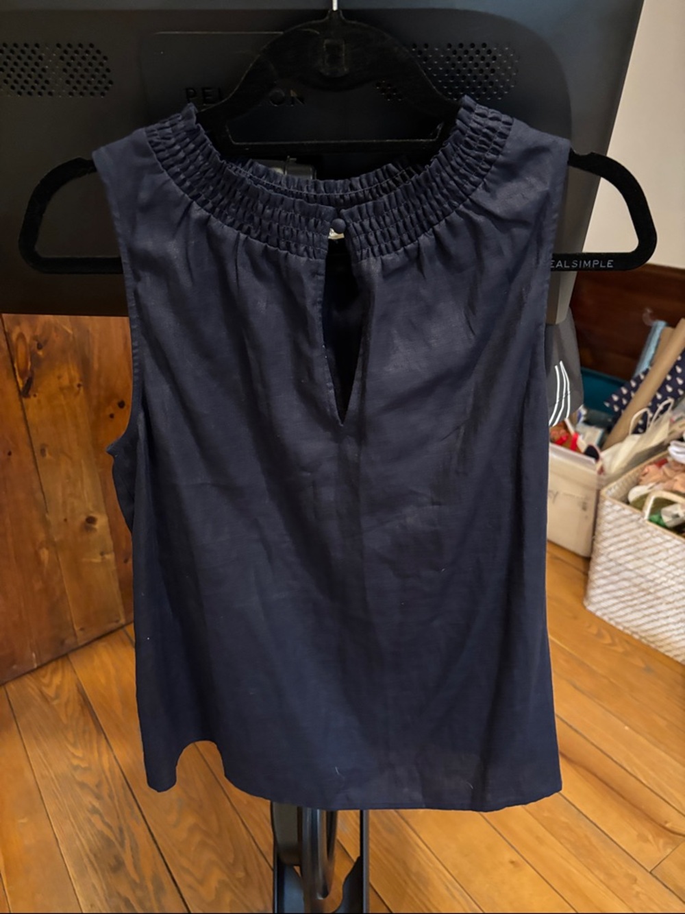 Boden Navy Smocked Neck Sleeveless Camisole